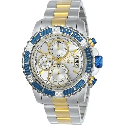 Invicta Pro Diver Chronograph Two Tone Stainless Steel Silver Dial Quartz 23994 100M Men's Watch