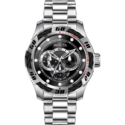 Invicta Speedway GMT Stainless Steel Black Dial Quartz 45755 100M Men's Watch