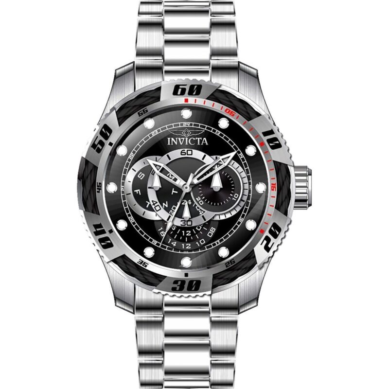 Invicta Speedway GMT Stainless Steel Black Dial Quartz 45755 100M Men's Watch Invicta Speedway GMT Stainless Steel Black Dial Quartz 45755 100M Men's Watch
