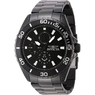 Invicta Ocean Voyage Chronograph Stainless Steel Black Dial Quartz 46284 Men's Watch