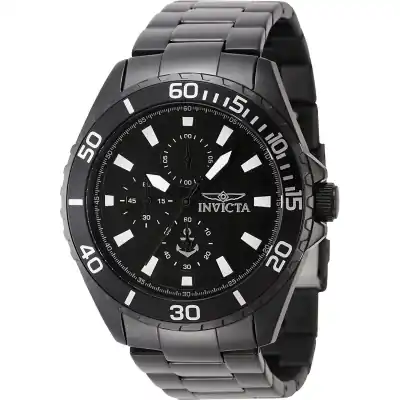 Invicta Ocean Voyage Chronograph Stainless Steel Black Dial Quartz 46284 Men's Watch