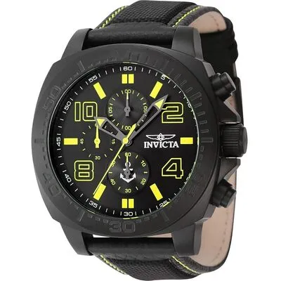 Invicta Ocean Voyage Chronograph Nylon Strap Black Dial Quartz 46287 Men's Watch