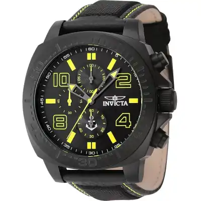 Invicta Ocean Voyage Chronograph Nylon Strap Black Dial Quartz 46287 Men's Watch