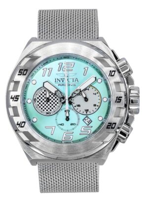 Invicta Racing Stainless Steel Turquoise Dial Quartz 47202 Men's Watch