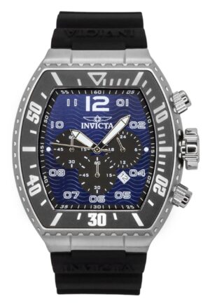 Invicta Pro Diver Zager Chronograph GMT Silicone Strap Blue Dial Quartz 47281 100M Men's Watch