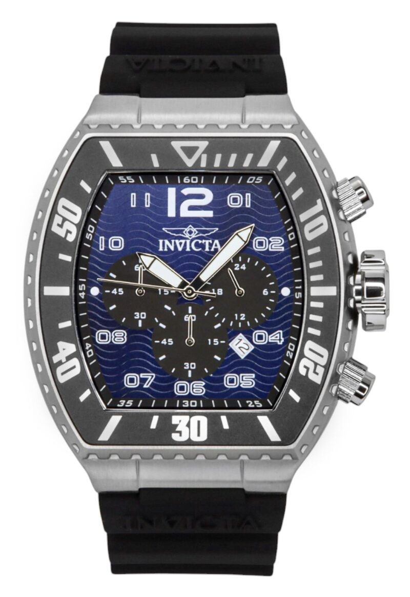 Invicta Pro Diver Zager Chronograph GMT Silicone Strap Blue Dial Quartz 47281 100M Men's Watch