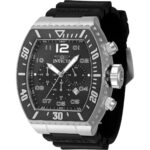 Invicta Pro Diver Chronograph Silicone Strap Black Dial Quartz 47282 100M Men's Watch