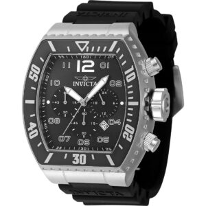 Invicta Pro Diver Chronograph Silicone Strap Black Dial Quartz 47282 100M Men's Watch