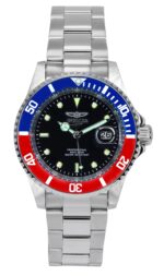 Invicta Pro Diver Stainless Steel Black Dial Pepsi Bezel Quartz 47354 200M Men's Watch