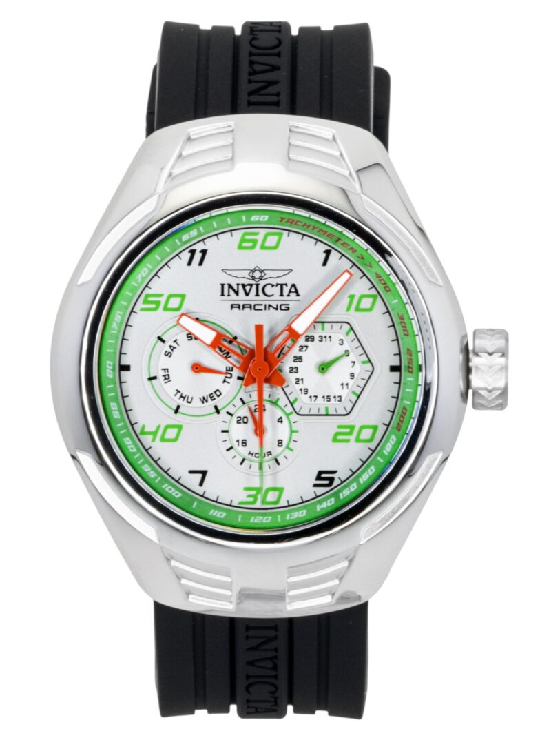 Invicta Racing Silicone Strap Silver Dial Quartz 47726 Men's Watch