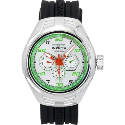 Invicta Racing Silicone Strap Silver Dial Quartz 47726 Men's Watch