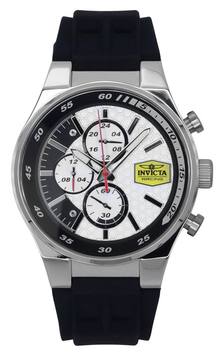 Invicta Racing Chronograph Silicone Strap White Dial Quartz 47736 Men's Watch
