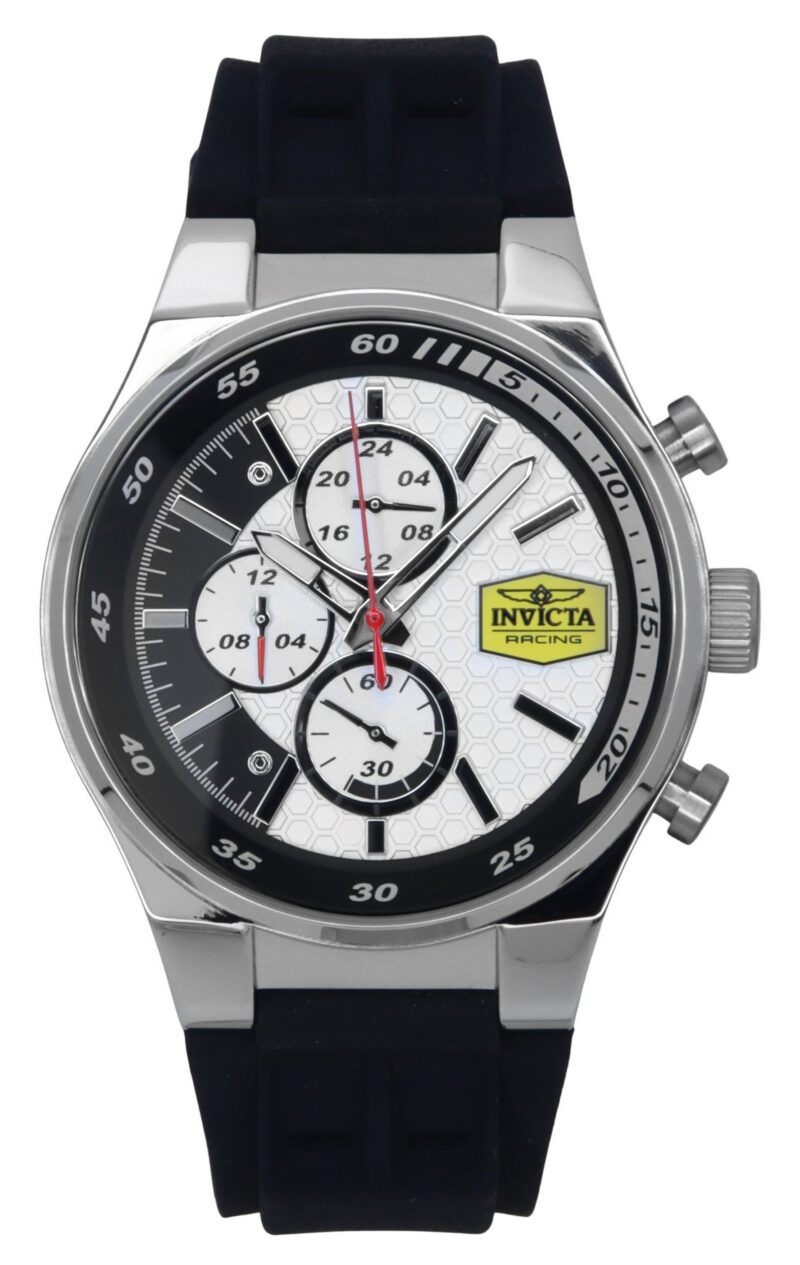 Invicta Racing Chronograph Silicone Strap White Dial Quartz 47736 Men's Watch