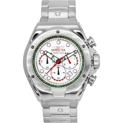 Invicta Racing Chronograph Stainless Steel White Dial Quartz 47746 Men's Watch