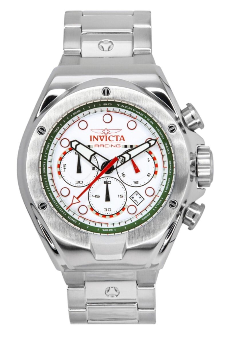 Invicta Racing Chronograph Stainless Steel White Dial Quartz 47746 Men's Watch