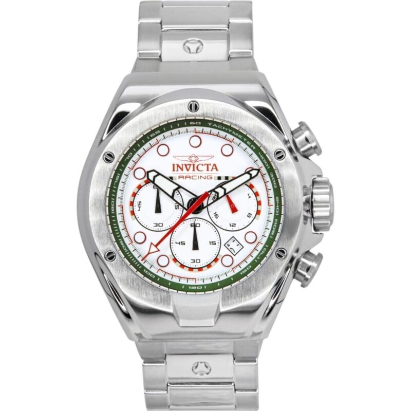 Invicta Racing Chronograph Stainless Steel White Dial Quartz 47746 Men's Watch Invicta Racing Chronograph Stainless Steel White Dial Quartz 47746 Men's Watch