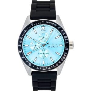 Invicta Aviator Silicone Strap Light Blue Dial Quartz 48856 100M Men's Watch