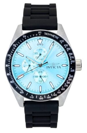 Invicta Aviator Silicone Strap Light Blue Dial Quartz 48856 100M Men's Watch