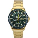 Invicta Racing Gold Tone Stainless Steel Green Dial Quartz 48870 Men's Watch