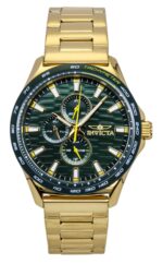 Invicta Racing Gold Tone Stainless Steel Green Dial Quartz 48870 Men's Watch