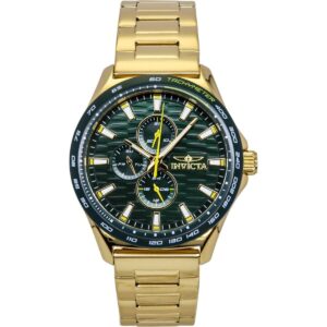 Invicta Racing Gold Tone Stainless Steel Green Dial Quartz 48870 Men's Watch