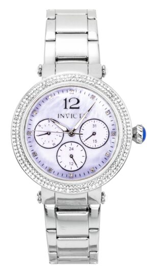 Invicta Bolt Stainless Steel Crystal Light Purple Dial Quartz 49814 100M Women's Watch