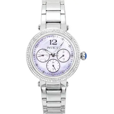 Invicta Bolt Stainless Steel Crystal Light Purple Dial Quartz 49814 100M Women's Watch