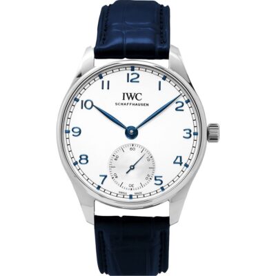 IWC Portugieser Leather Strap Silver Dial Automatic IW358304 Men's Watch