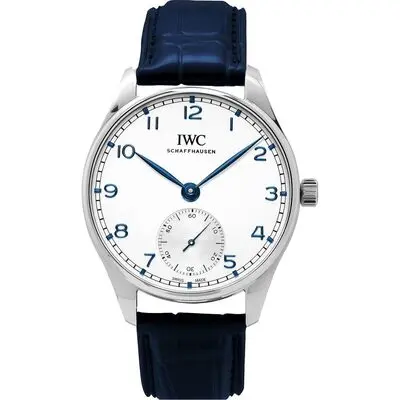 IWC Portugieser Leather Strap Silver Dial Automatic IW358304 Men's Watch