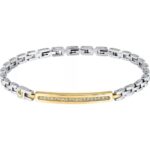Maserati Iconic Two Tone Steel Bracelet With Crystals JM224AVD42 For Men