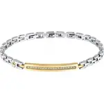 Maserati Iconic Two Tone Steel Bracelet With Crystals JM224AVD42 For Men