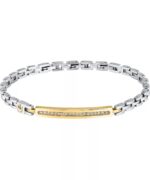 Maserati Iconic Two Tone Steel Bracelet With Crystals JM224AVD42 For Men