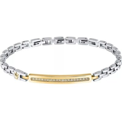 Maserati Iconic Two Tone Steel Bracelet With Crystals JM224AVD42 For Men
