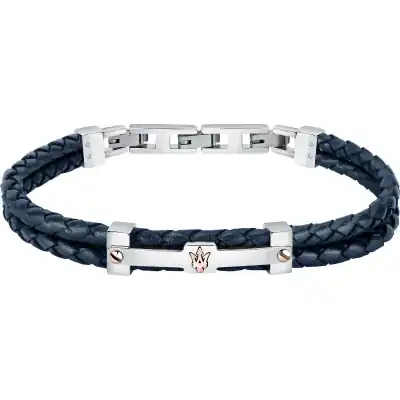 Maserati Jewels Recycled Leather And Stainless Steel Bracelet JM422AVE10 For Men