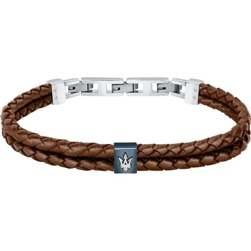 Maserati Jewels Recycled Leather And Stainless Steel JM422AVE14 Bracelet For Men
