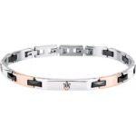Maserati Two Tone Steel And Black Bracelet JM424ATZ50 For Men