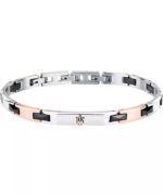Maserati Two Tone Steel And Black Bracelet JM424ATZ50 For Men