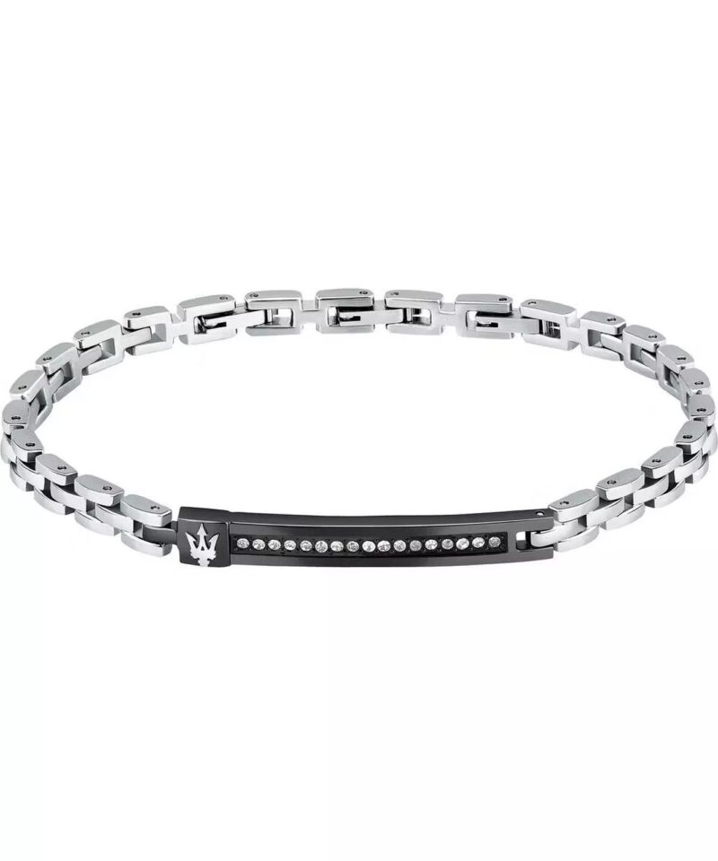 Maserati Iconic Steel Bracelet With Synthetic Stone JM424AVD58 For Men Maserati Iconic Steel Bracelet With Synthetic Stone JM424AVD58 For Men