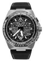 Citizen Promaster Skyhawk A-T Leather Strap Black Dial Eco-Drive Diver's JY8149-05E 200M Men's Watch