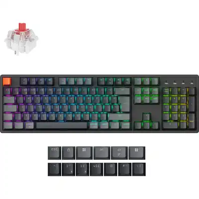 Keychron K10 QMK Full-size RGB Wireless Custom Mechanical Keyboard V.2 (Super RED Switch) – Black