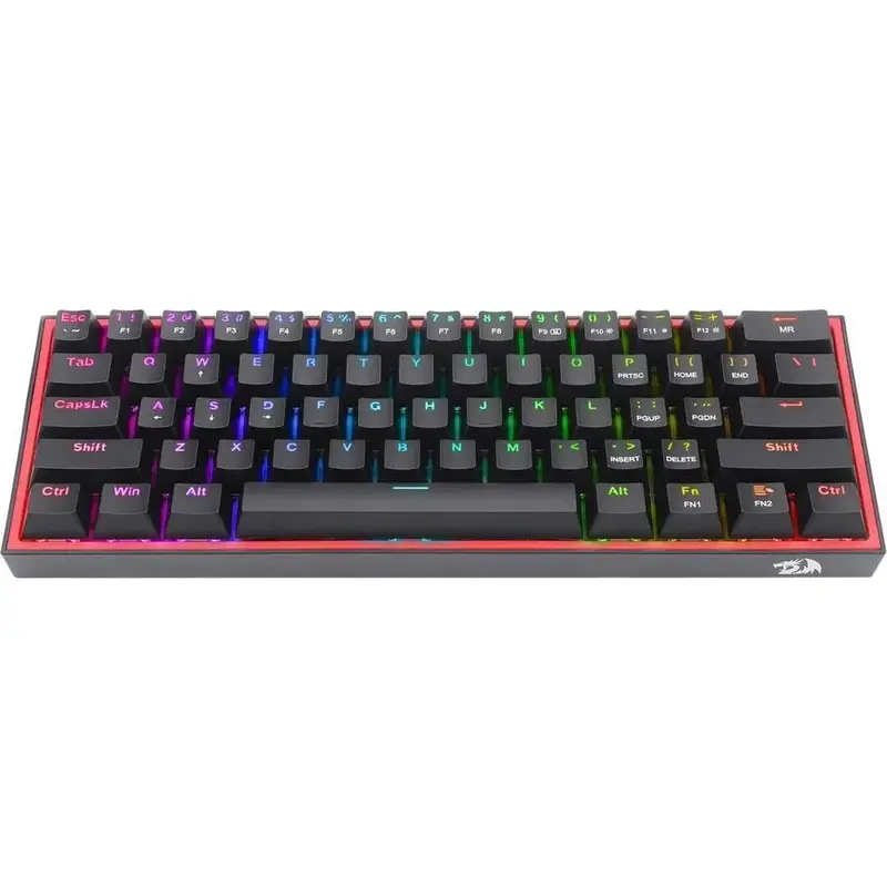 Redragon K617 FIZZ 60% Wired RGB Gaming Keyboard - Black