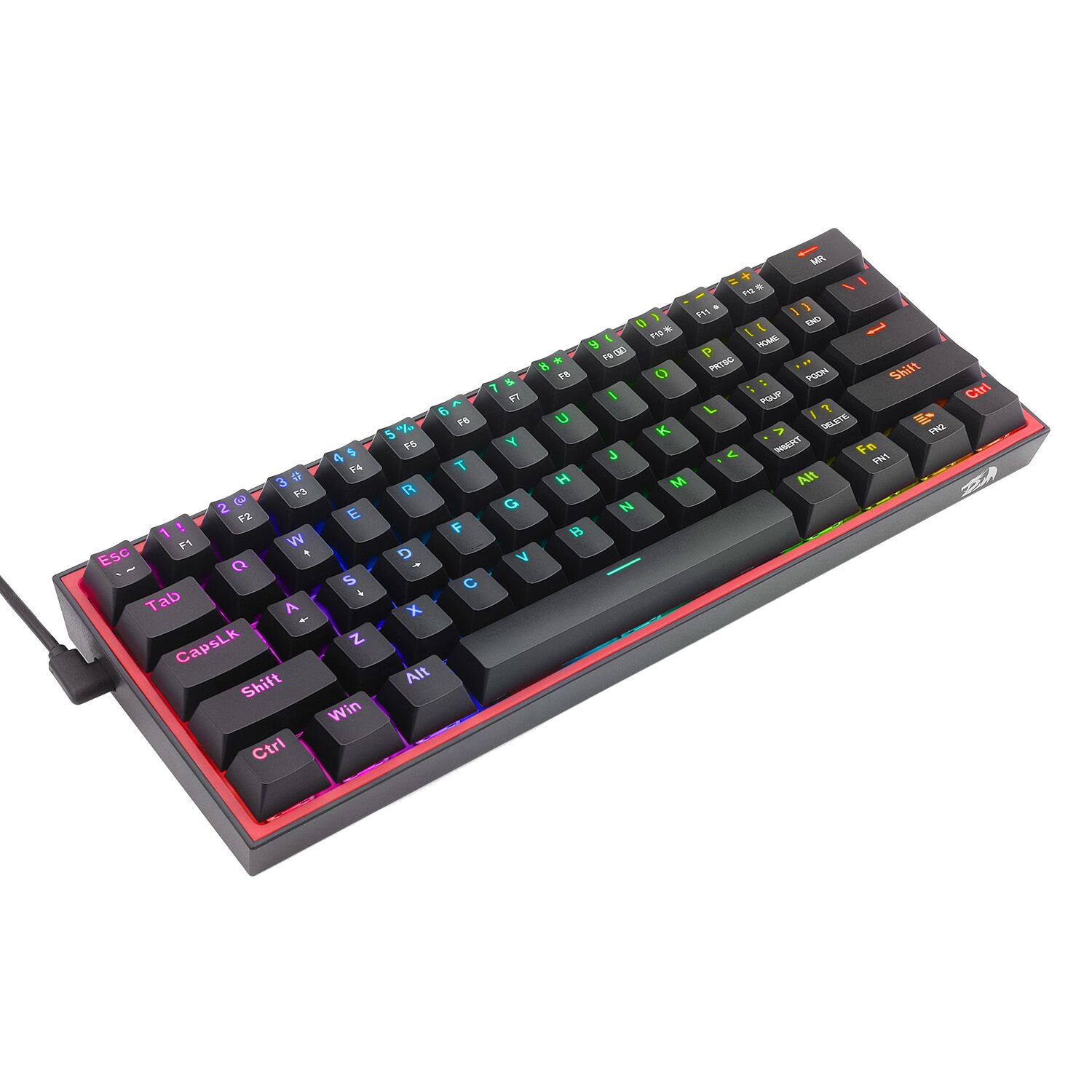 Redragon K617 FIZZ 60% Wired RGB Gaming Keyboard - Black - Image 3