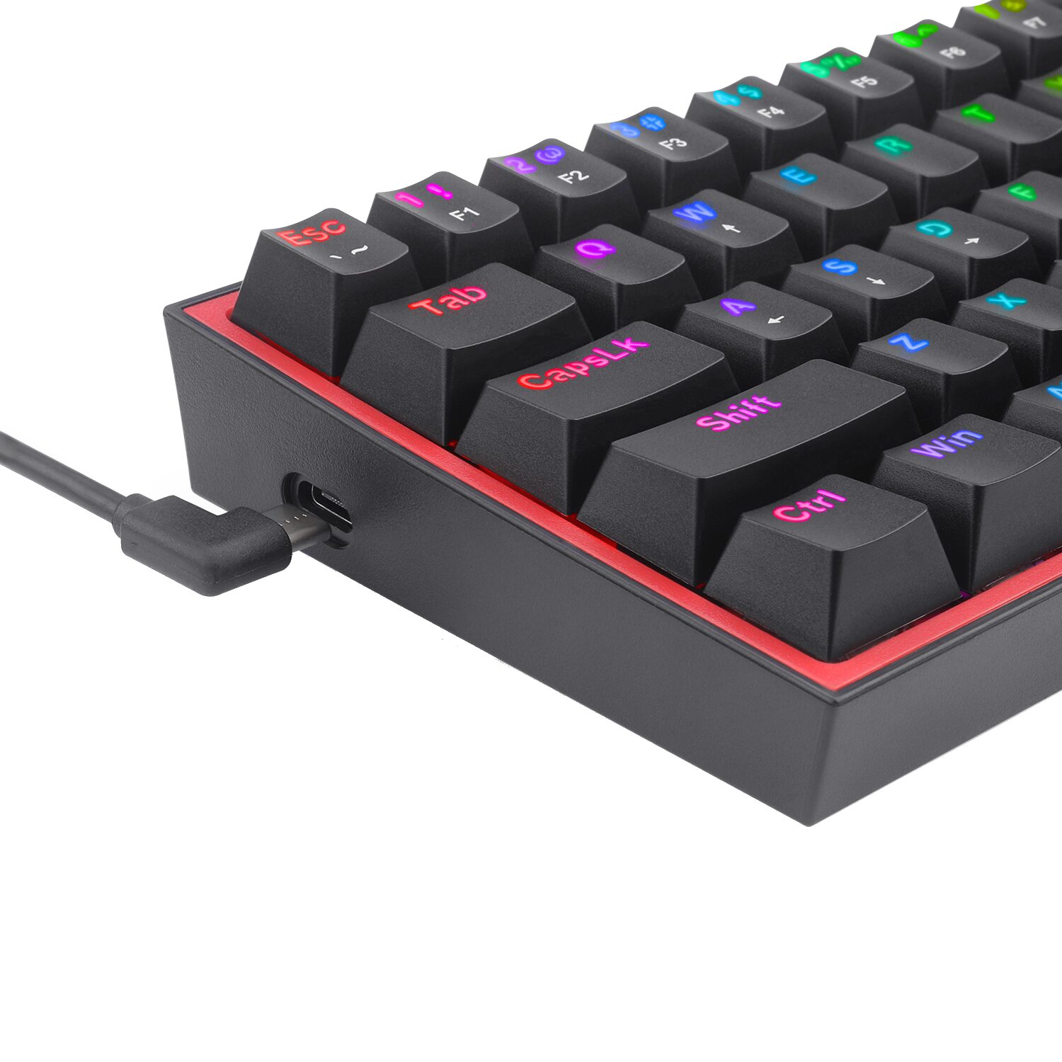 Redragon K617 FIZZ 60% Wired RGB Gaming Keyboard - Black - Image 4
