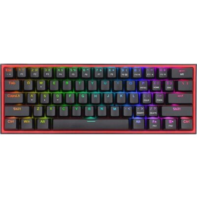 Redragon K616 FIZZ Pro 61-Key RGB Mechanical Gaming Keyboard – Black (60%, RGB, Wireless/Wired, Hot-Swappable)