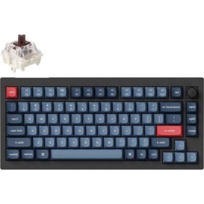 Keychron V1 Max QMK/VIA Wireless Custom Mechanical Keyboard | BROWN Switches – Black