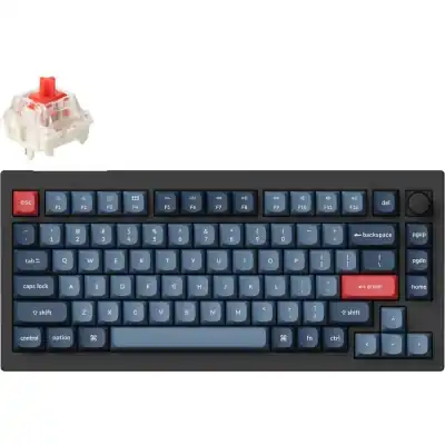 Keychron V1 Max QMK/VIA Wireless Custom Mechanical Keyboard | RED Switches - Black