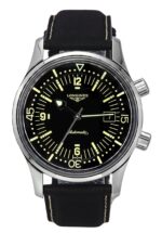 Longines Legend Diver Leather Strap Black Dial Automatic L3.774.4.50.0 300M Men's Watch