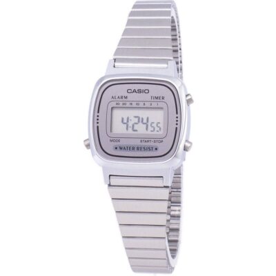 Casio Digital Stainless Steel Alarm Timer La670wa-7df La670wa-7 Women's Watch