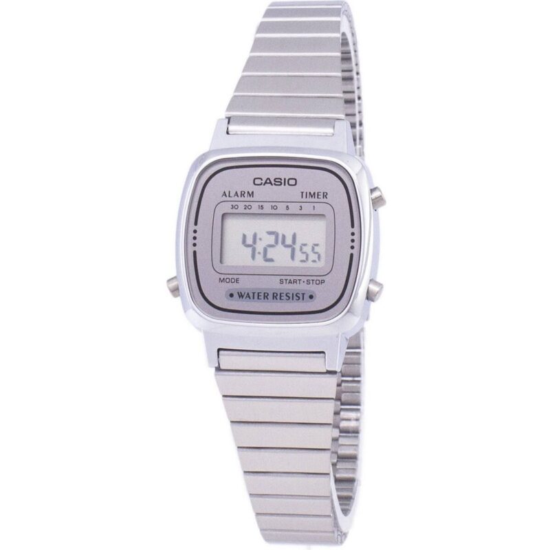 Casio Digital Stainless Steel Alarm Timer La670wa-7df La670wa-7 Women's Watch
