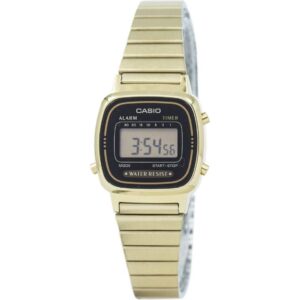 Casio Digital Stainless Steel Alarm Timer LA670WGA-1DF LA670WGA-1 Women's Watch
